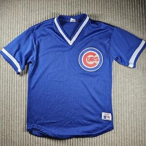 Vintage Rawlings Chicago Cubs Jersey Sz L Blue. Sewn On Patch